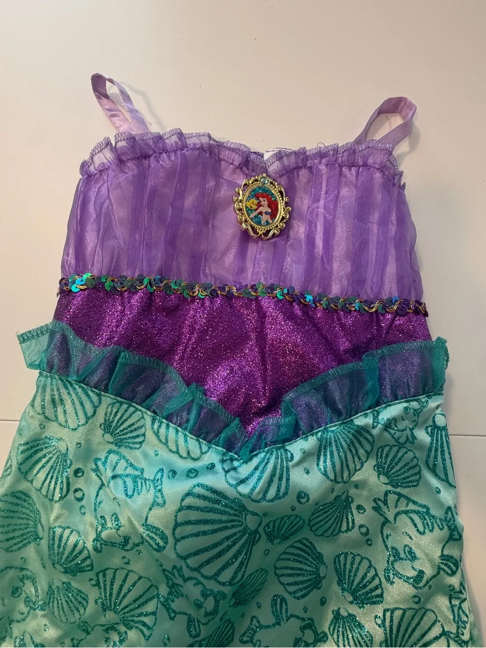 Disney Purple and Teal Ariel Mermaid Costume Dress - SZ 4-6X - Picture 3 of 5